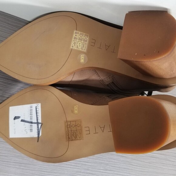1 State Kelte Pointed Toe Bootie, Tan Leather, Womens Size 6 M / 36.5 - Picture 11 of 13